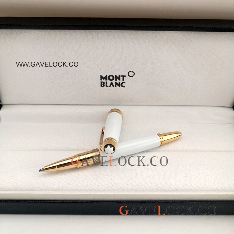 Mini Size - Copy Mont Blanc Roller ball Pens White And Gold